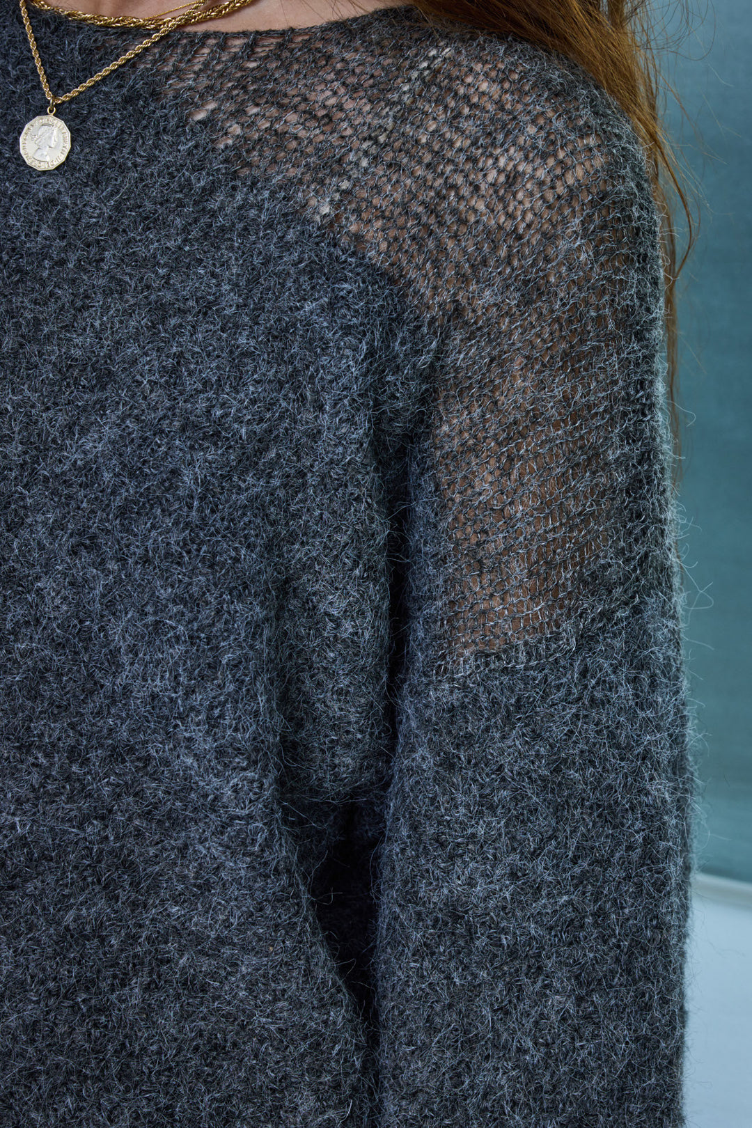 [予約/SET]アシンメトリーシアーニット+リラックスニットパンツ(2set)