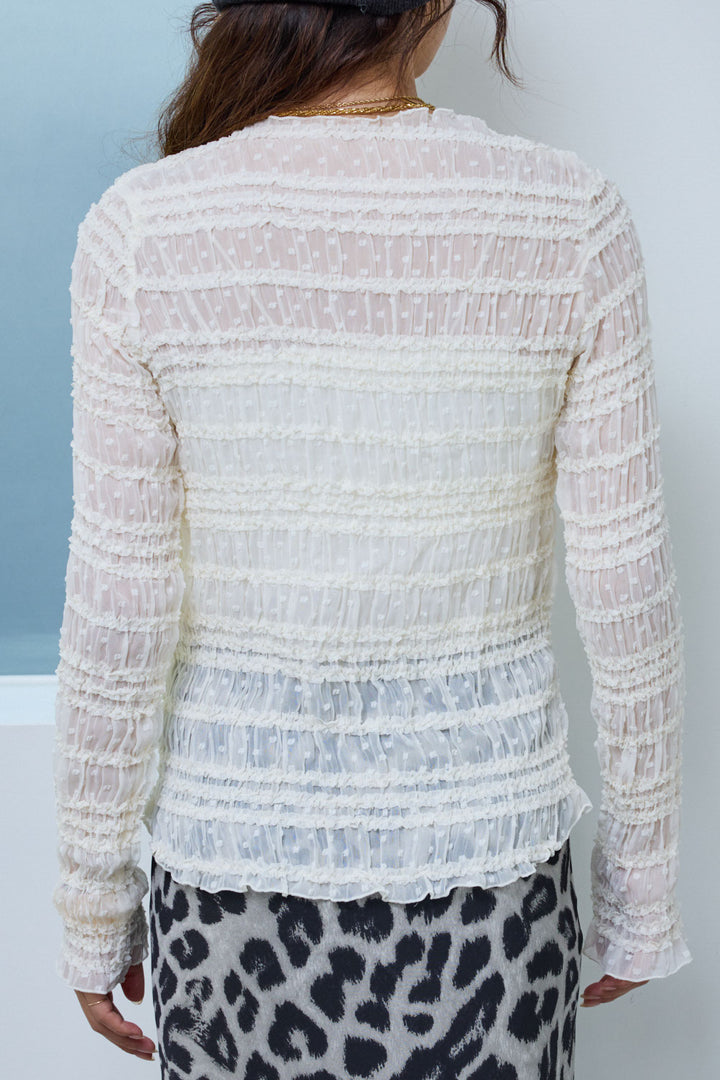 [予約]レースシアーフリルトップス