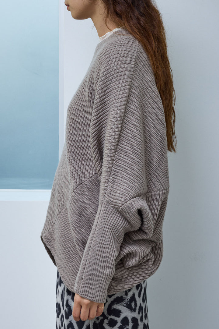 [予約/SET]ルーズドレープドルマンニットプルオーバー+レオパードナロースカート(2set)