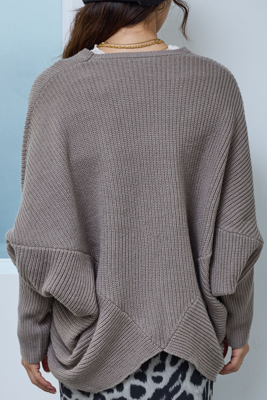 [予約]ルーズドレープドルマンニットプルオーバー