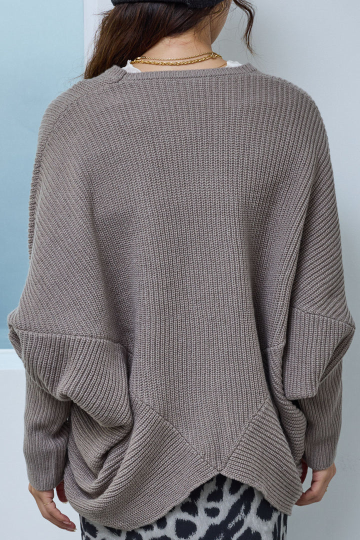 [予約/SET]ルーズドレープドルマンニットプルオーバー+レースシアーフリルトップス+レオパードナロースカート(3set)