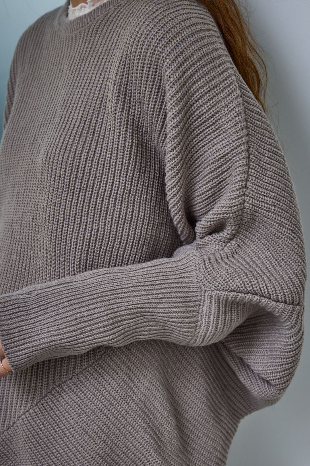 [予約/SET]ルーズドレープドルマンニットプルオーバー+レースシアーフリルトップス+レオパードナロースカート(3set)