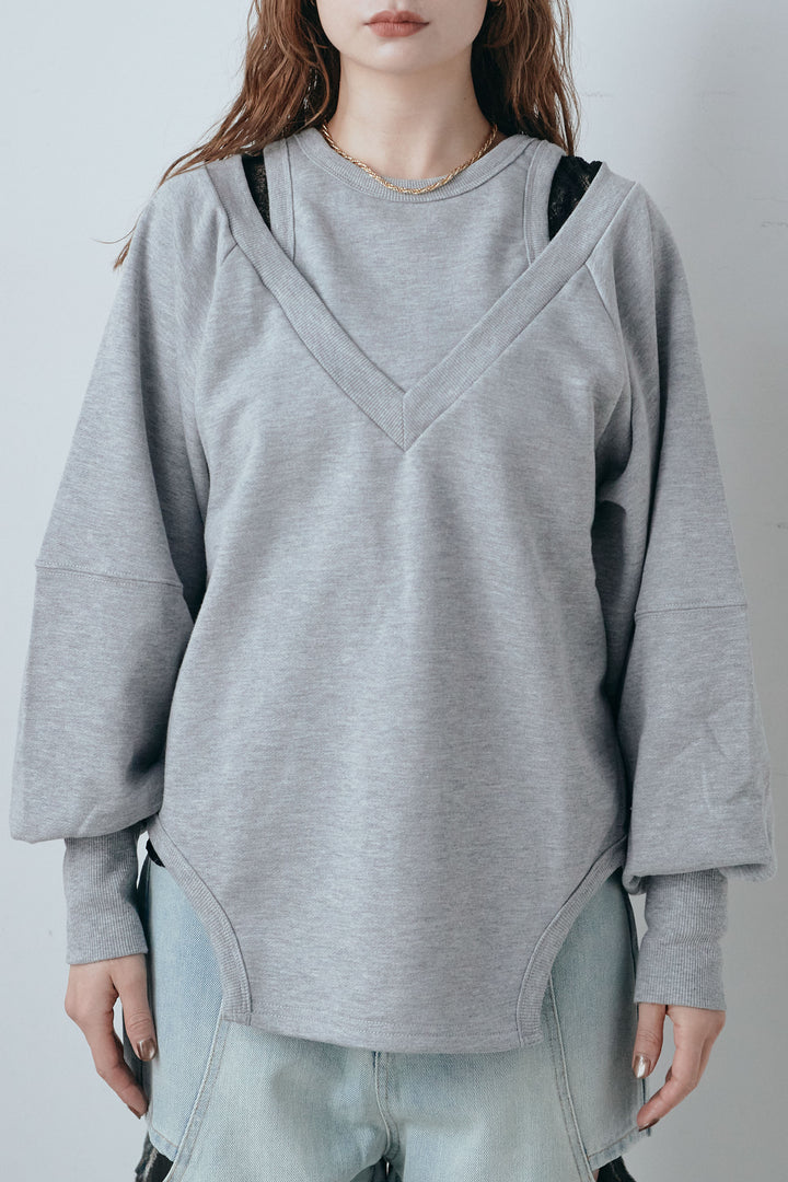 カットアウトランタンスリーブスウェット