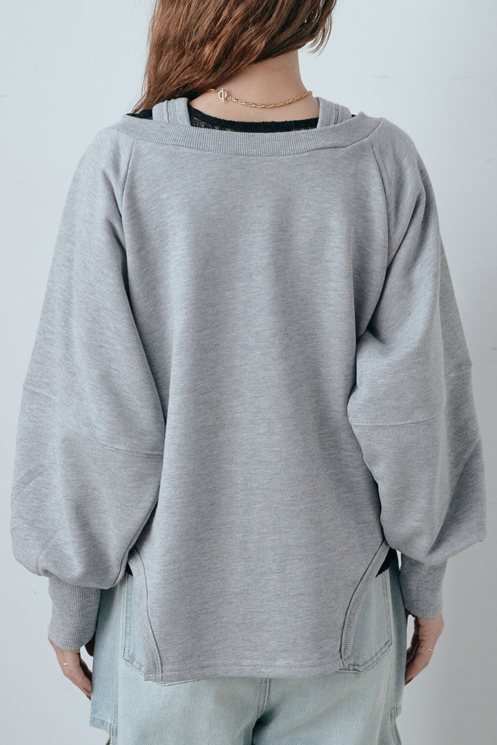 カットアウトランタンスリーブスウェット