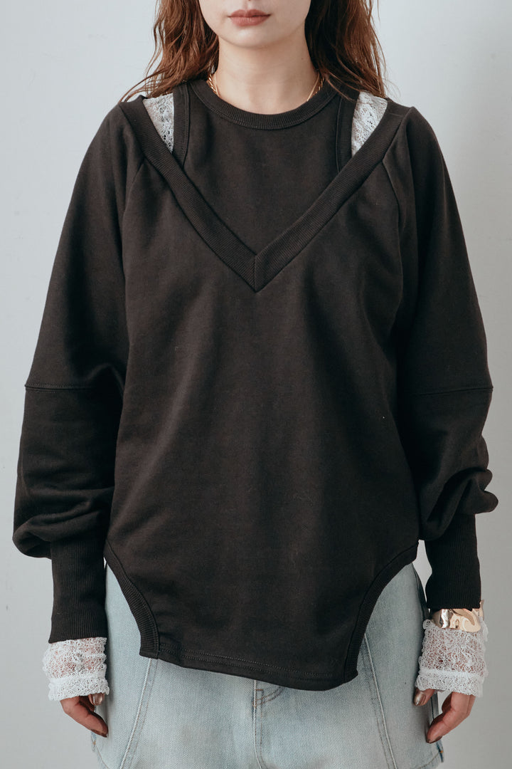 カットアウトランタンスリーブスウェット
