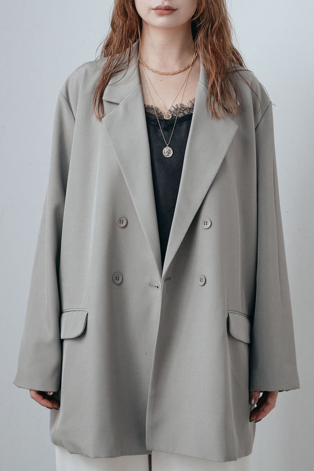 [予約/SET]ダブルプレーンジャケット+ロゴ刺繍ジョガー パンツ(2set)