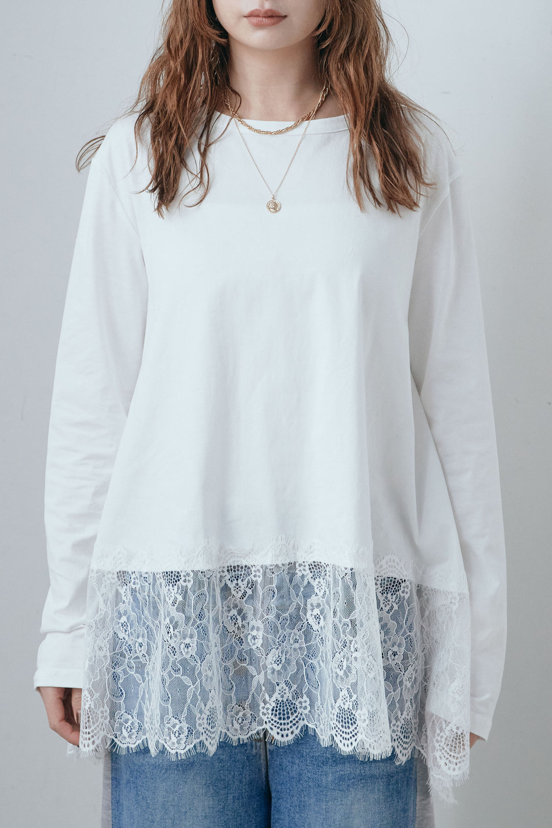 レースコンビカットソー