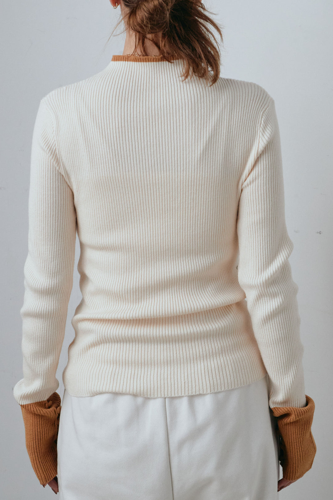 配色ミニハイネックリブTOPS