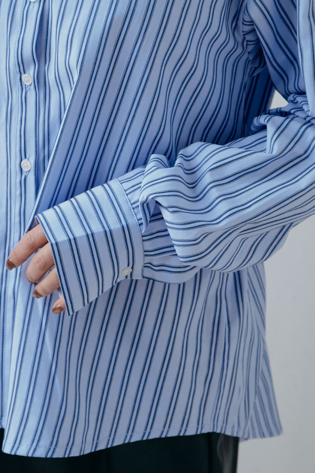 [予約]カラーストライプ2WAYウエストシェイプシャツ