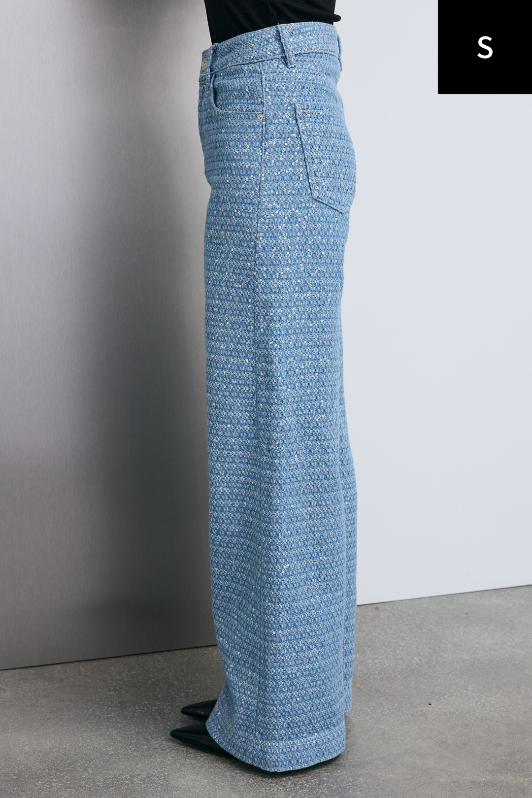 [予約/SET]チュールフリルスポンジニットPO+ニュアンスグリッターデニム(2set)