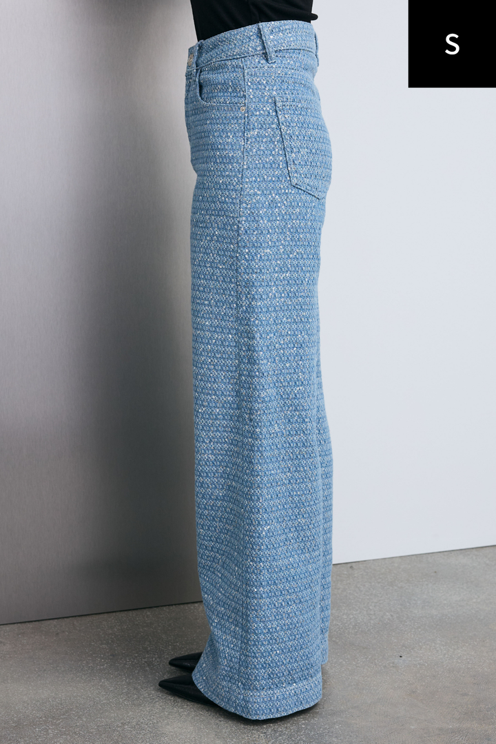 [予約/SET]チュールフリルスポンジニットPO+ニュアンスグリッターデニム(2set)