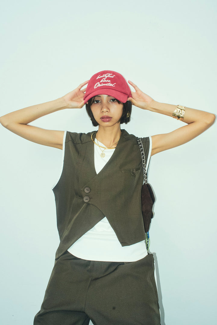 [予約]アシンメトリーデザインジレ