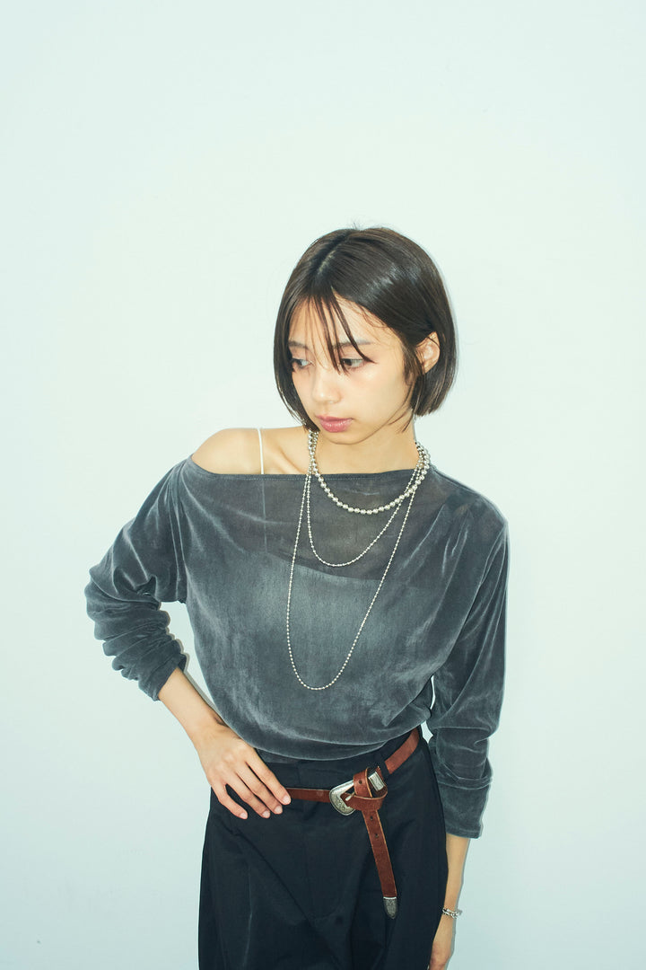 [予約/SET]シアーベロアオフショルタックPO+合繊ツイルタックカーブパンツ(2set)