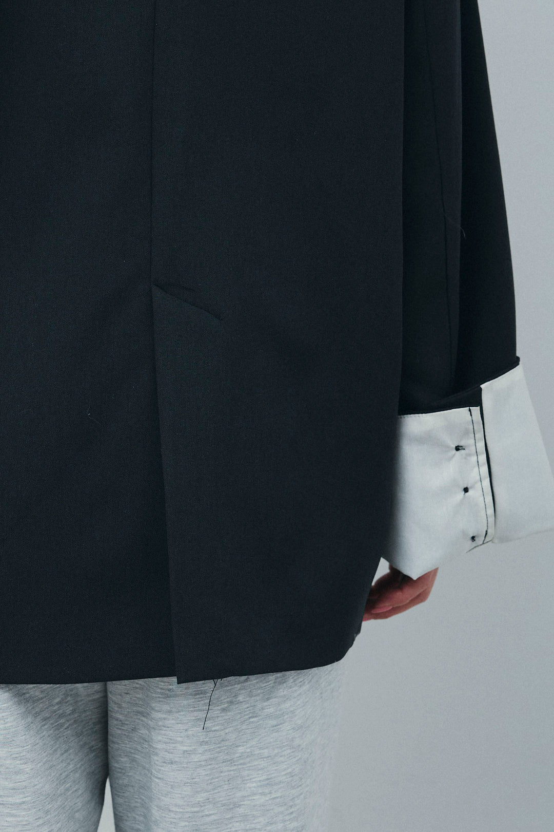 [予約/SET]ダブルウエストスウェットパンツ+TRツイル袖折り返しダブルジャケット(2set)