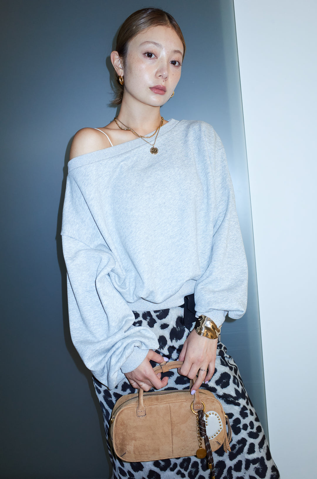 [予約]裏毛アシメショルダープルオーバー