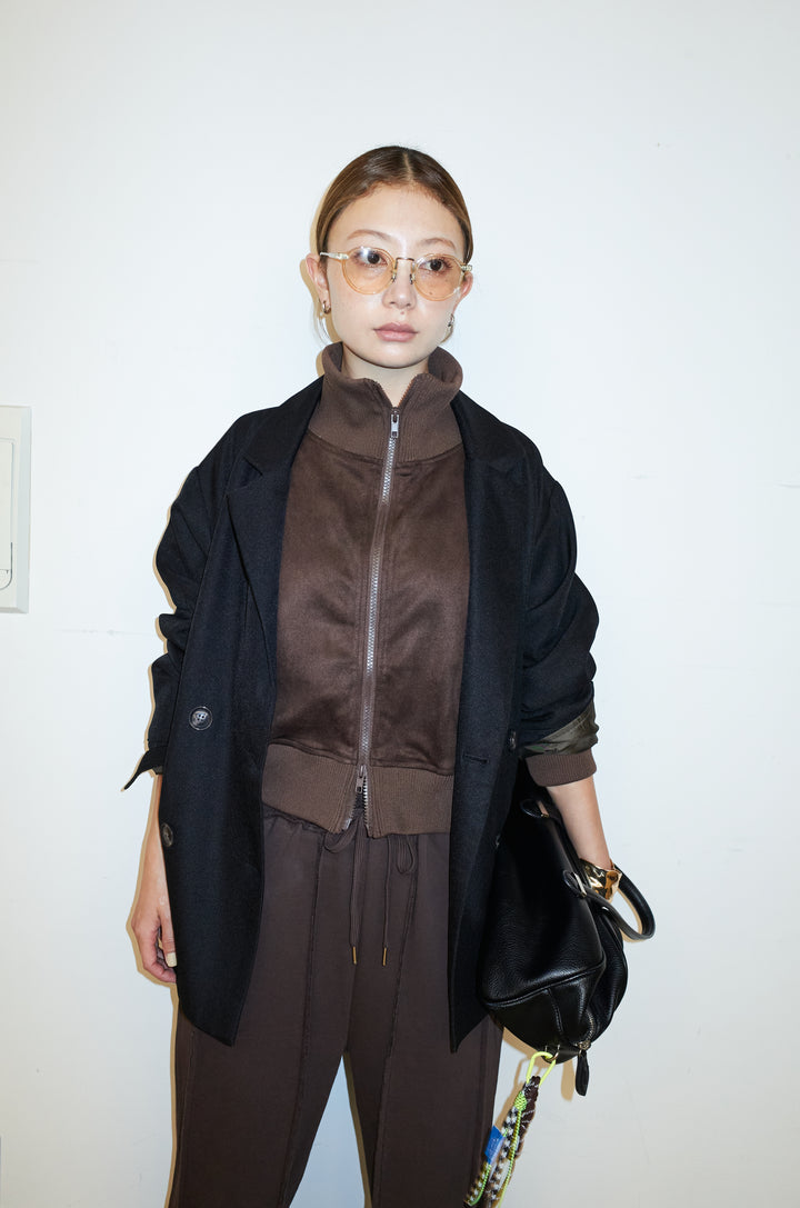 [予約]スエードポンチクロップド丈トラックジャケット