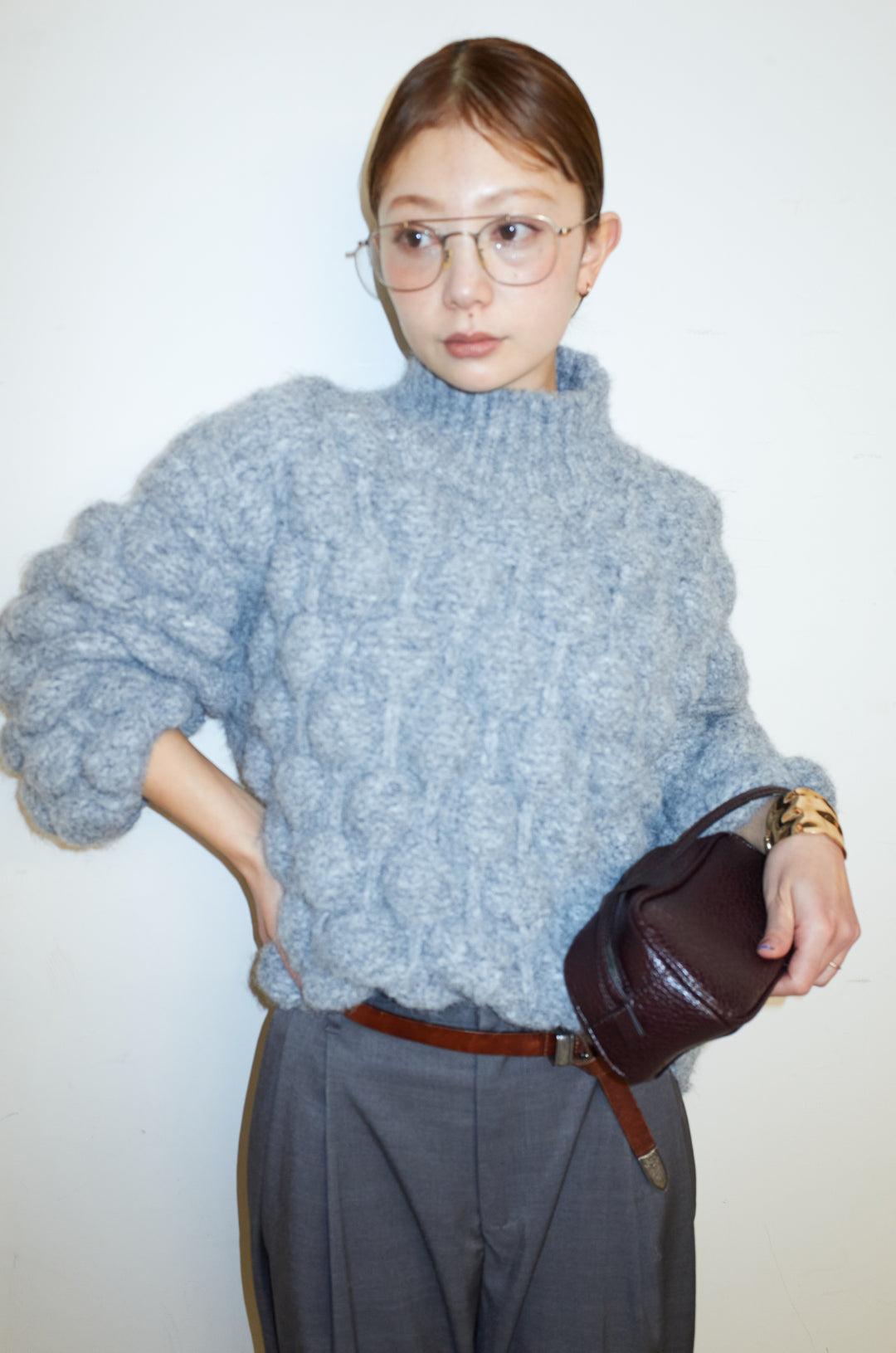 [予約]テクスチャーハイネックニット