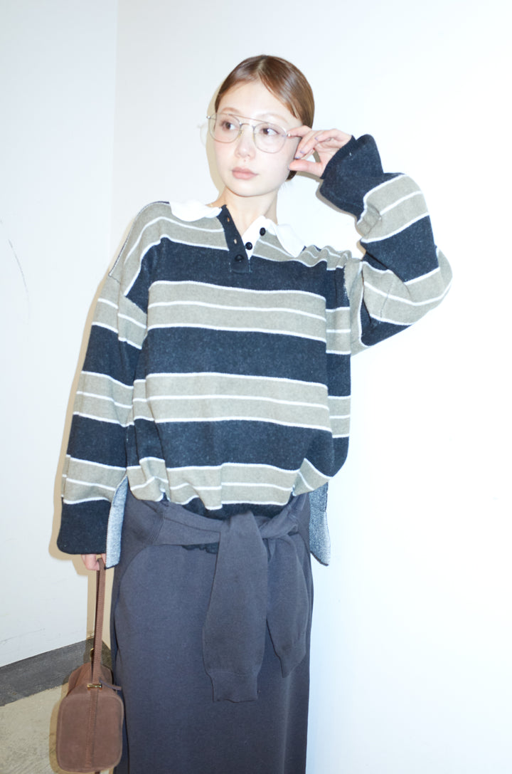 [予約]ラガーニットボーダーポロPO