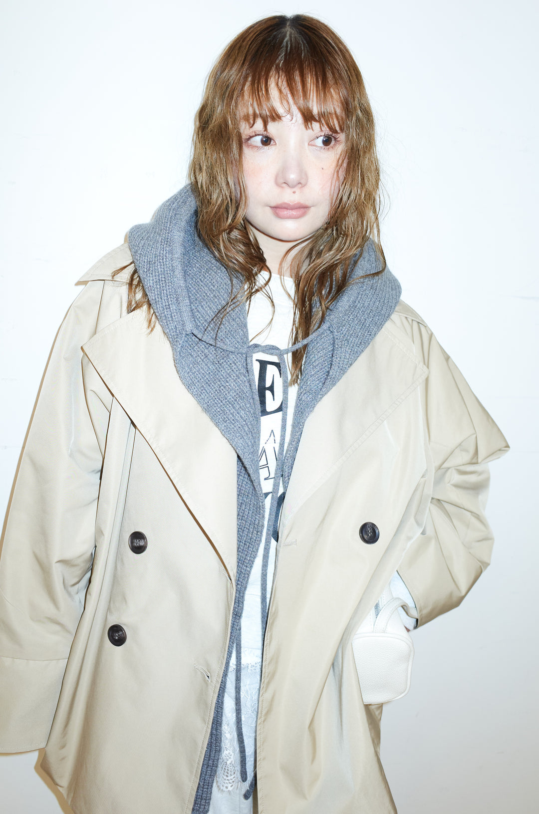 [予約]ナイロンショートトレンチコート