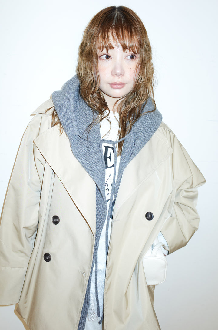 [予約]ナイロンショートトレンチコート