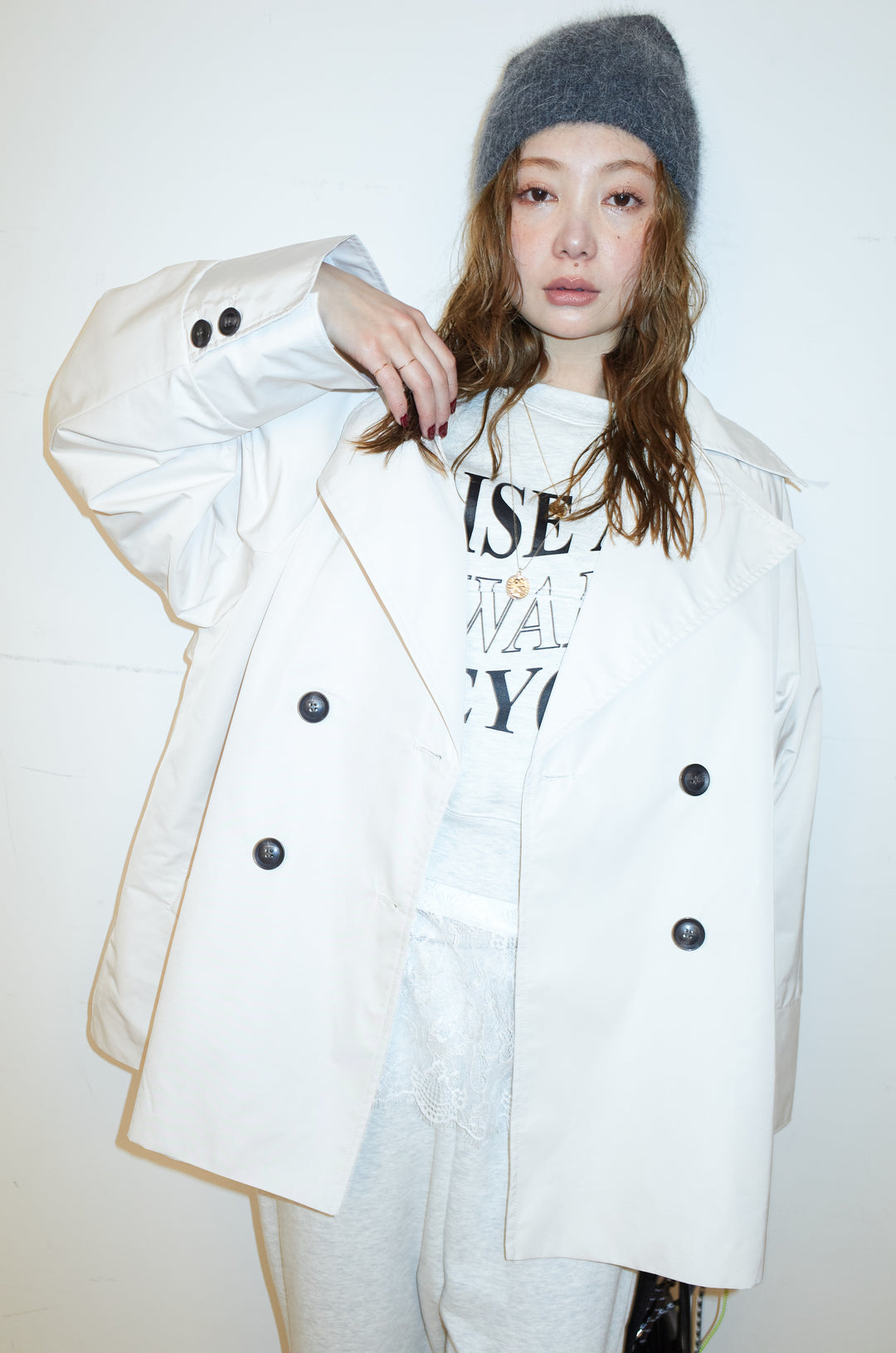 [予約]ナイロンショートトレンチコート