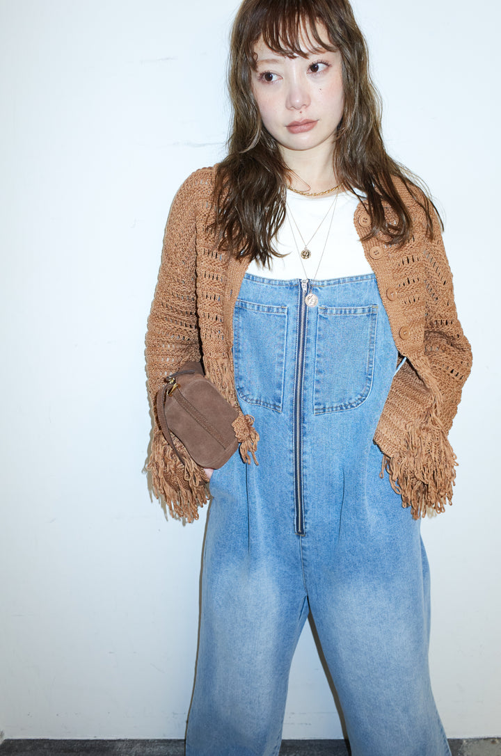 [予約]ループフリンジ襟付きカーディガン