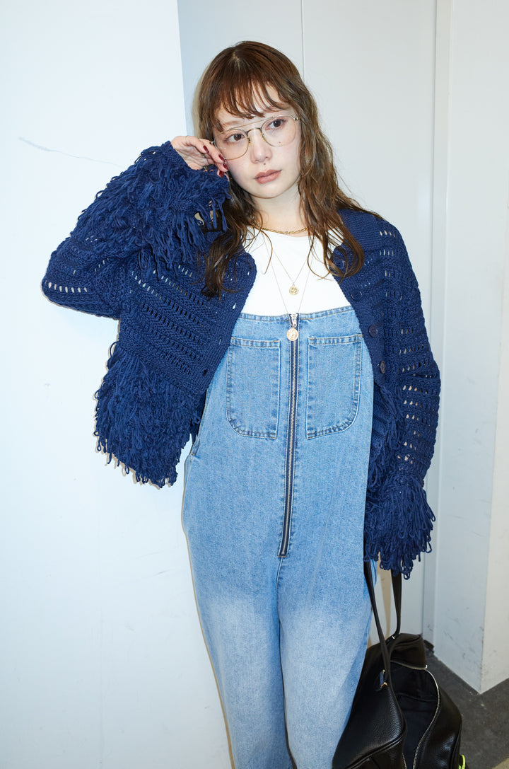 [予約]ループフリンジ襟付きカーディガン