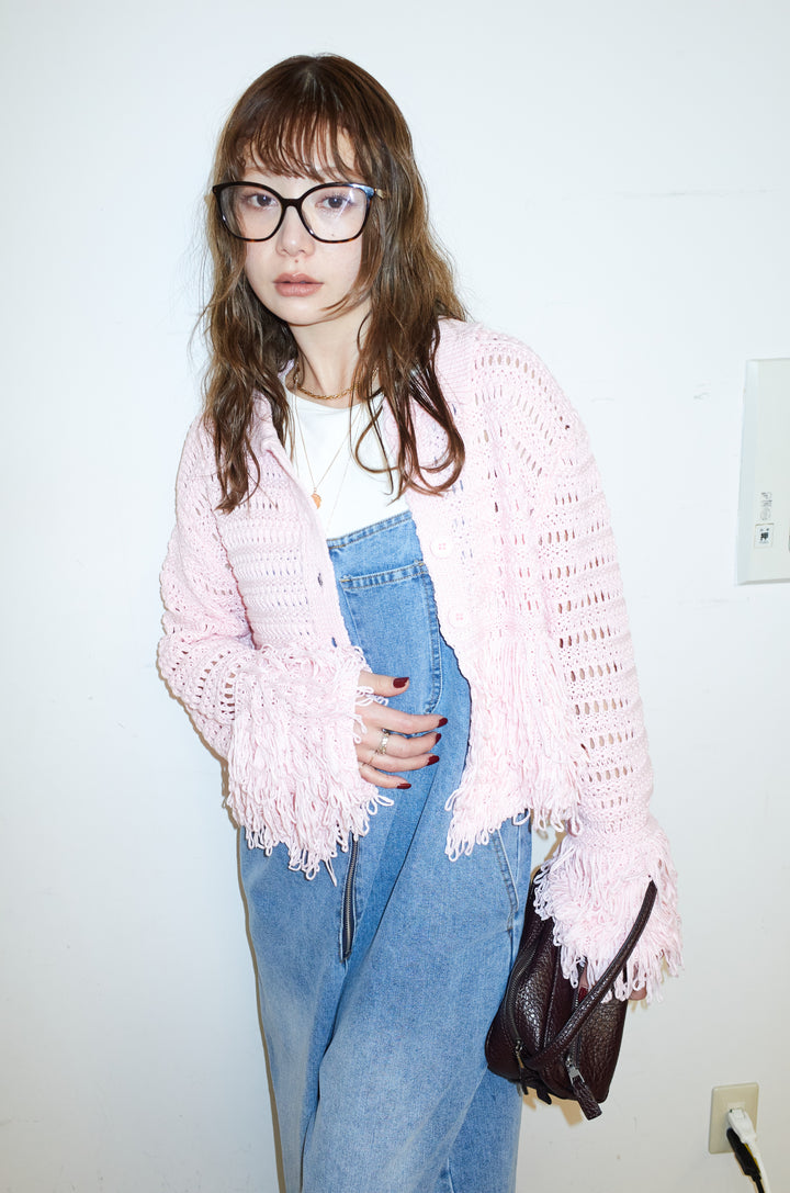[予約]ループフリンジ襟付きカーディガン