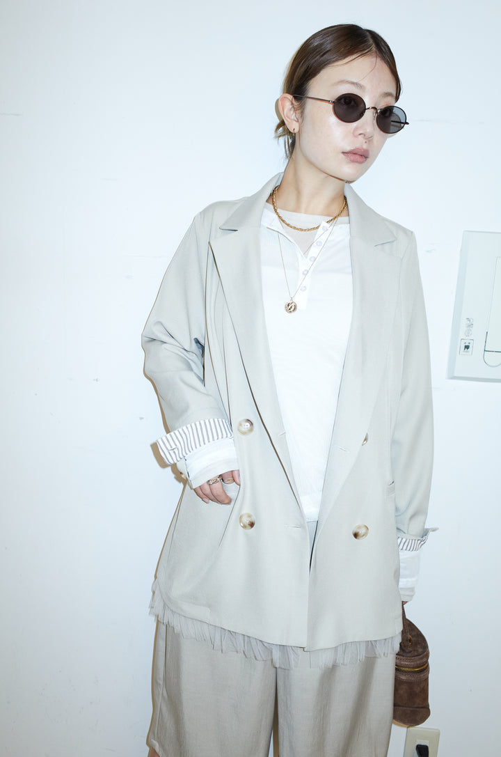 [予約]裾フリルダブル2wayジャケット