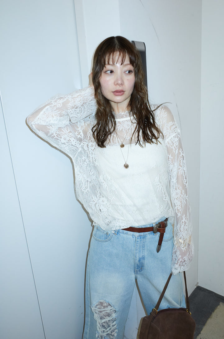 [予約]シアーレースブラウス
