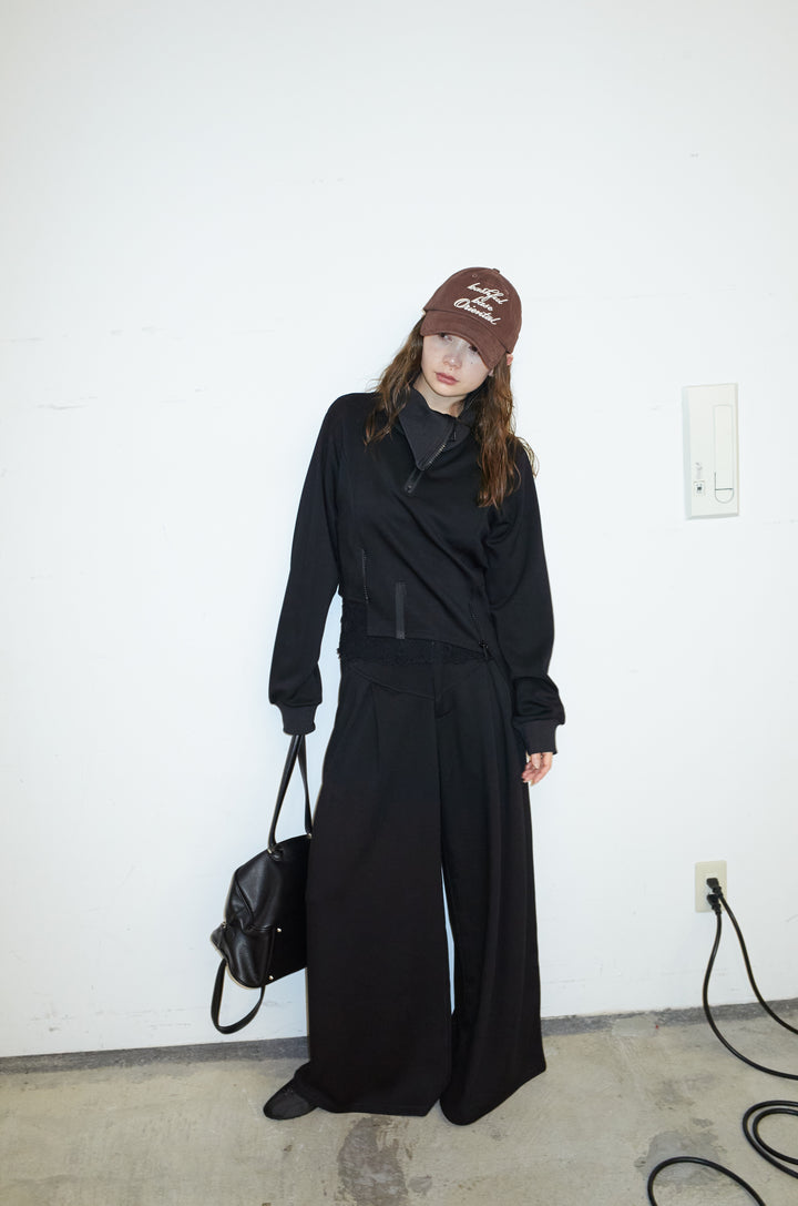 [予約]アシメZIPギャザースウェットセット