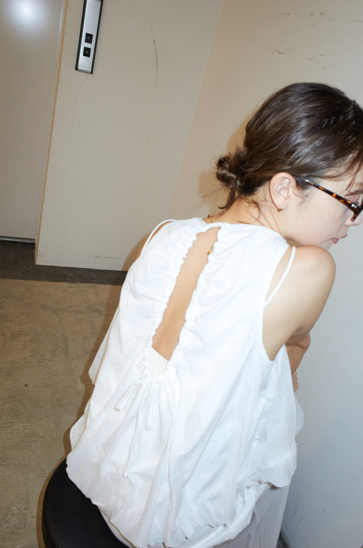 [予約]バックオープンシアーバルーンブラウス