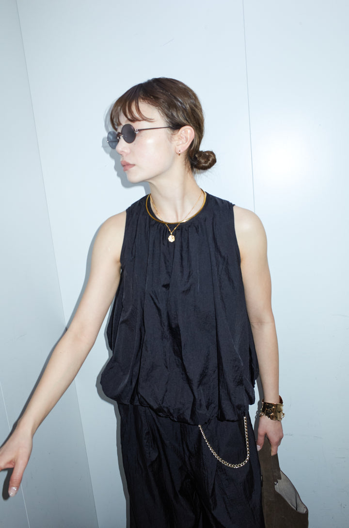 [予約]バックオープンシアーバルーンブラウス