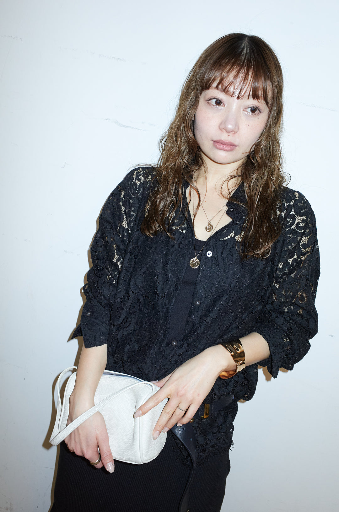 [予約]裾スカラップレースシャツ