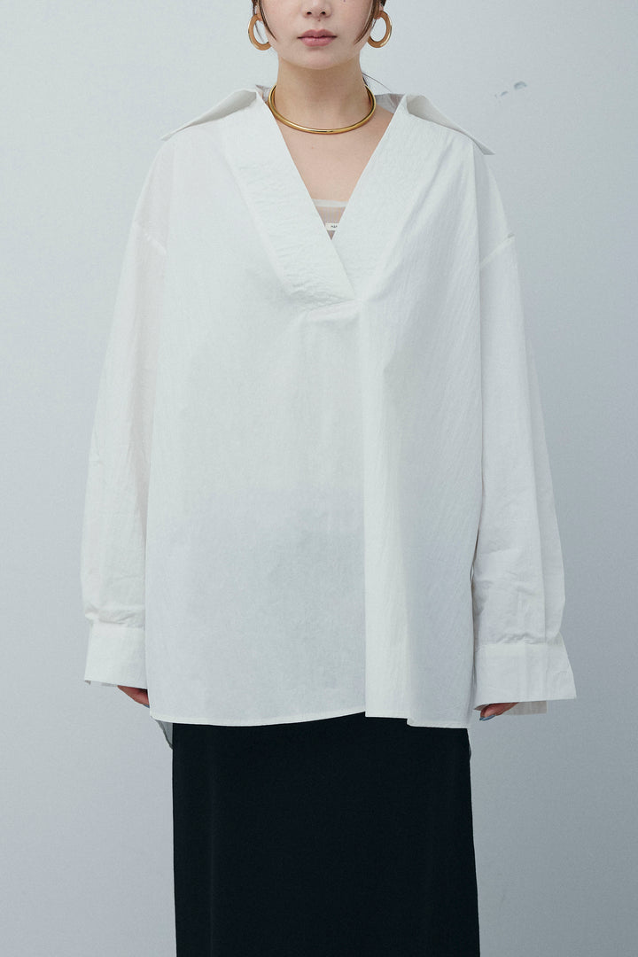 [予約/SET]スキッパービッグシャツ+チュールレイヤードミニスカート(2set)