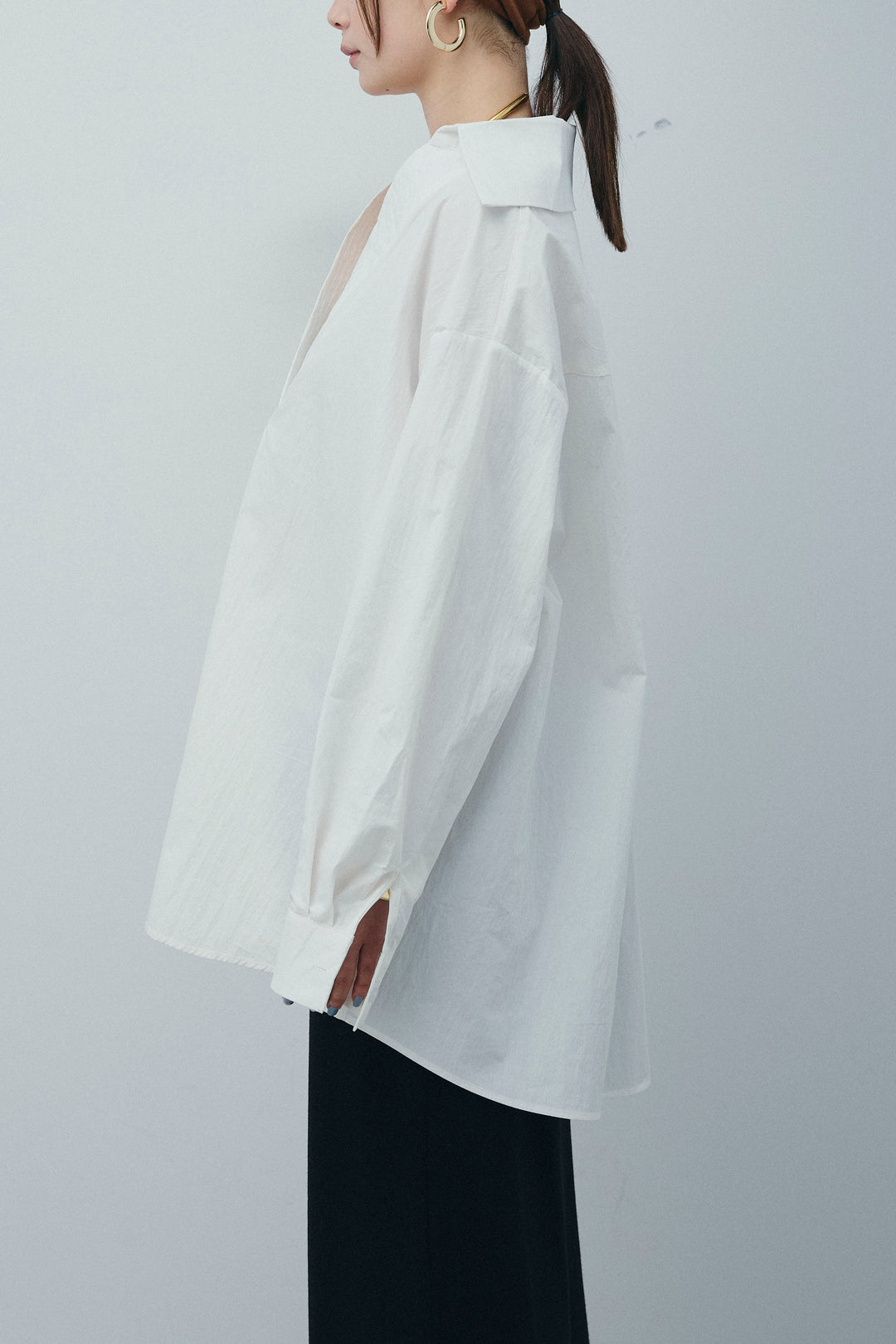 [予約/SET]スキッパービッグシャツ+チュールレイヤードミニスカート(2set)