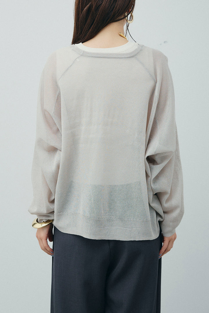 [予約/SET]ロゴプリントシアーニット+フロントクロスデザインワイドパンツ(2set)