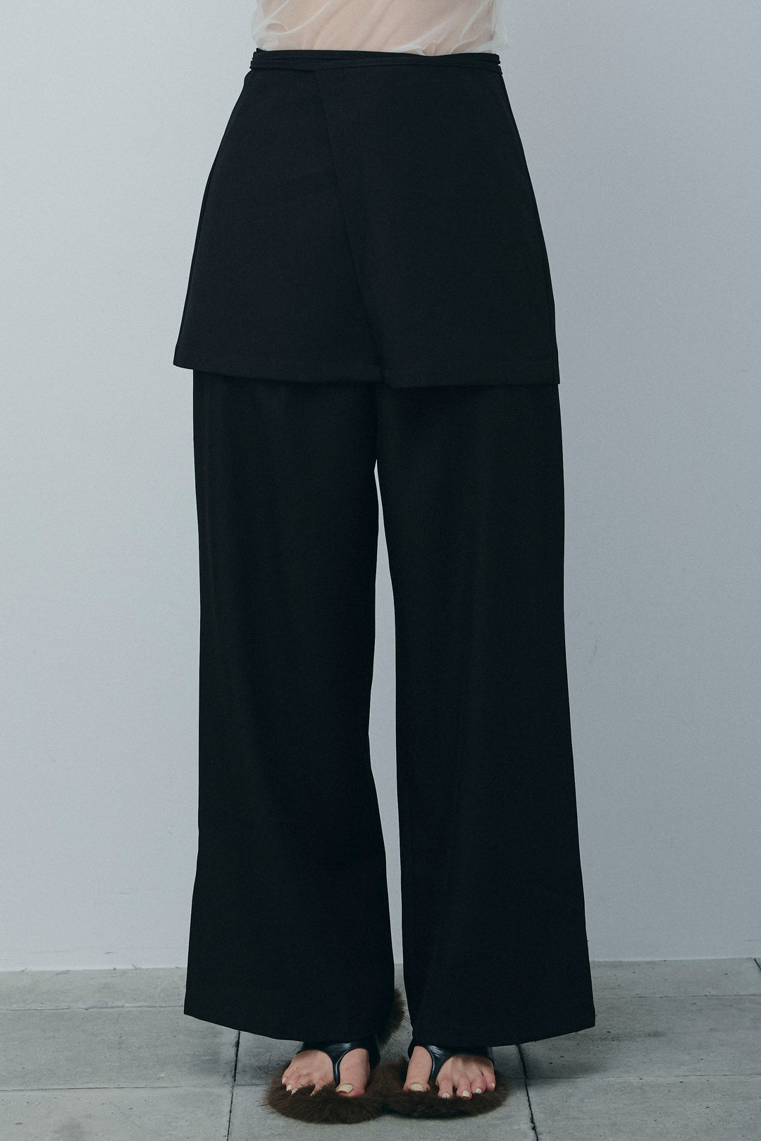 [予約]ラップ巻きストレートパンツ