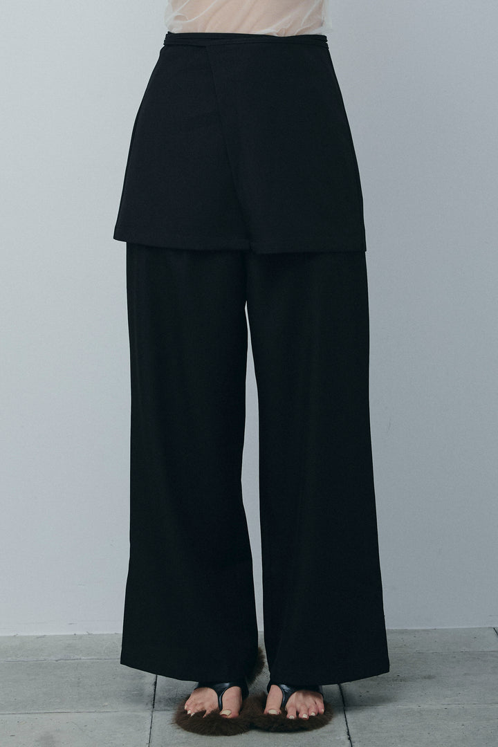 [予約]ラップ巻きストレートパンツ