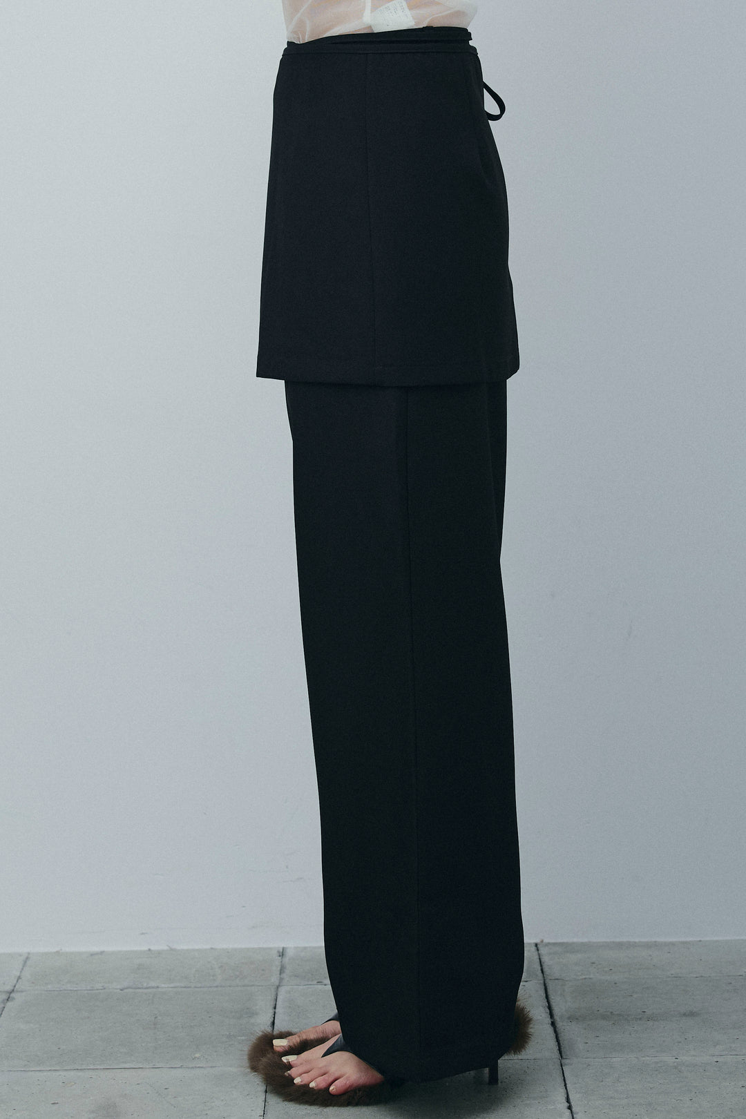 [予約]ラップ巻きストレートパンツ