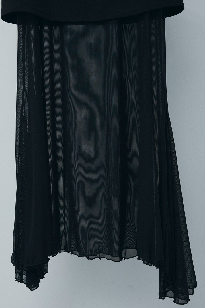 [予約/SET]スキッパービッグシャツ+チュールレイヤードミニスカート(2set)