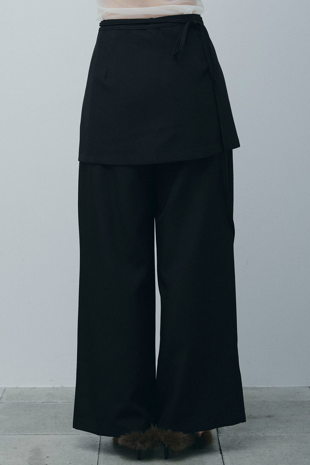 [予約]ラップ巻きストレートパンツ