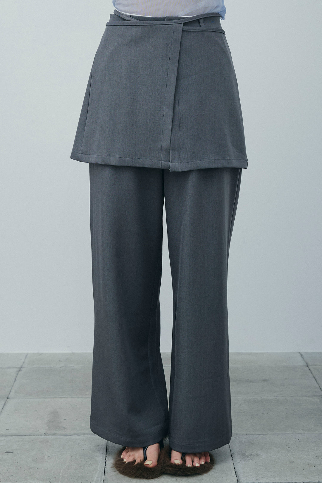 [予約]ラップ巻きストレートパンツ