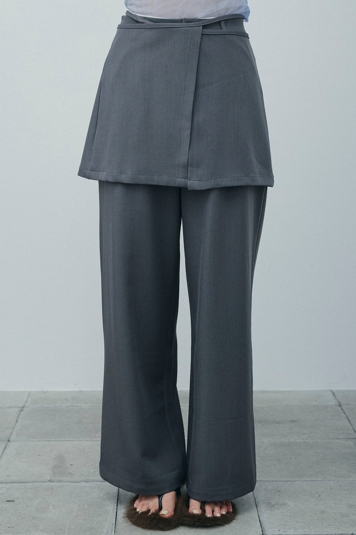 [予約]ラップ巻きストレートパンツ