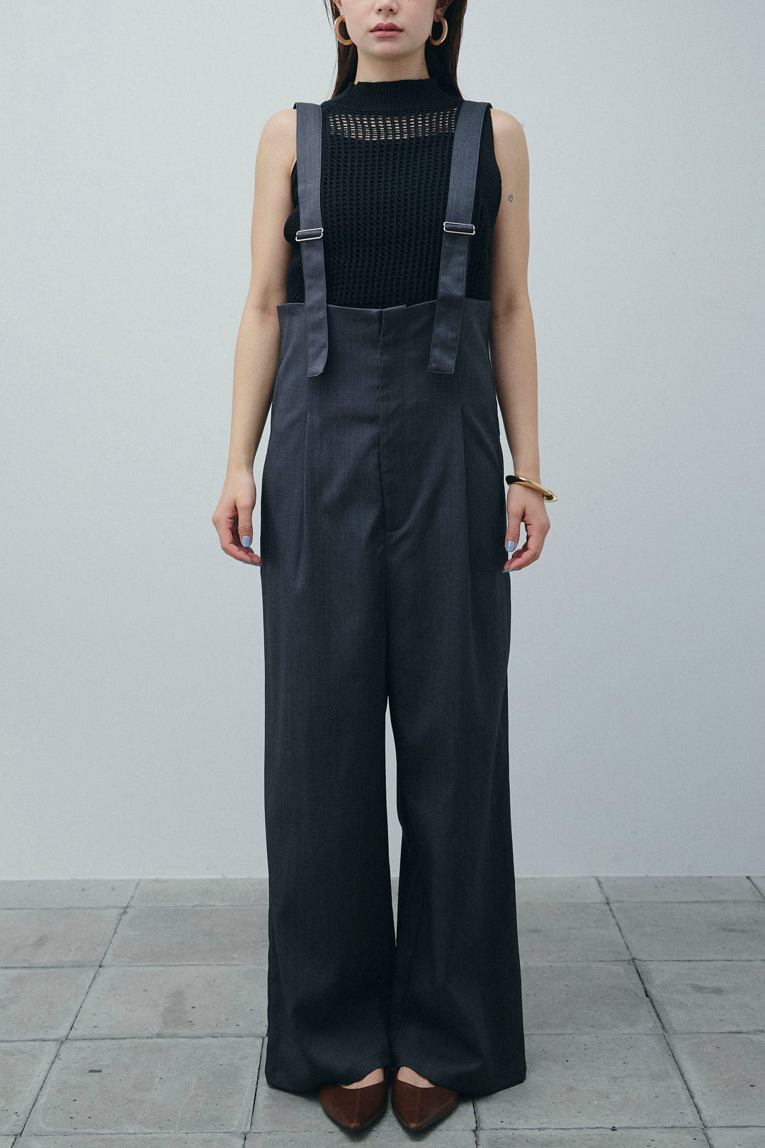 [予約]ハイウエストワイドサロペット