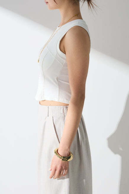 リブ切り替えタンクトップ