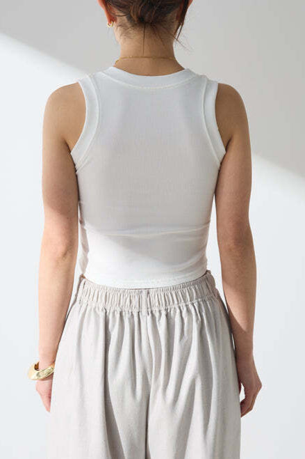 リブ切り替えタンクトップ