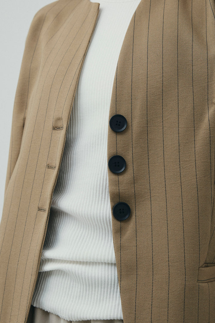 [予約/SET]ストライプBIGジレ+サイドラインリラックスパンツ(2set)