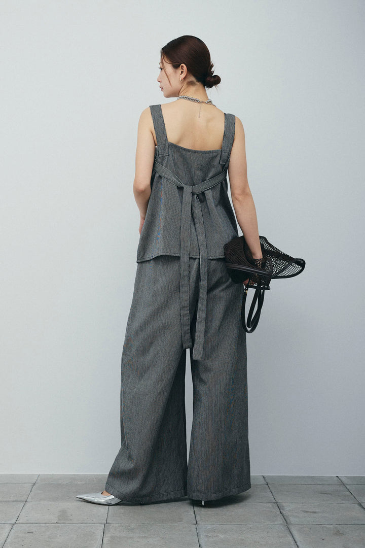 [予約]スクエアネックストライプセットアップ