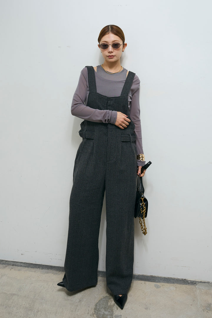 [予約/SET]レイヤードトップス+ストライプコンビネゾン(2set)